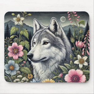 Tapis De Souris Plaque de souris Wolf Woodland Bureau d'inspirat