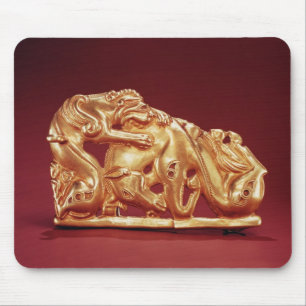 Tapis De Souris Plaque dépeignant un griffon attaquant un cheval