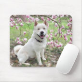 Tapis De Souris Plaque souris - Blanc Akita (Avec souris)