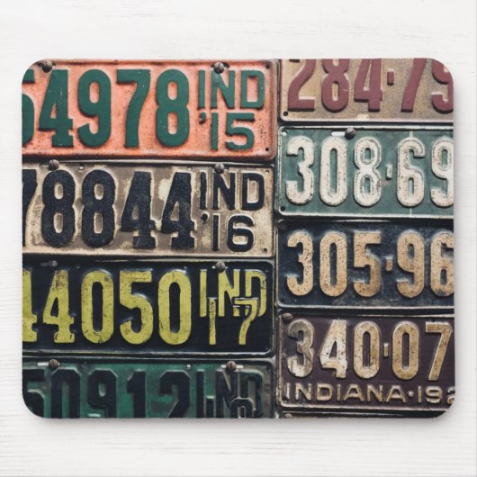 Tapis De Souris Plaques de licence vintages (Devant)