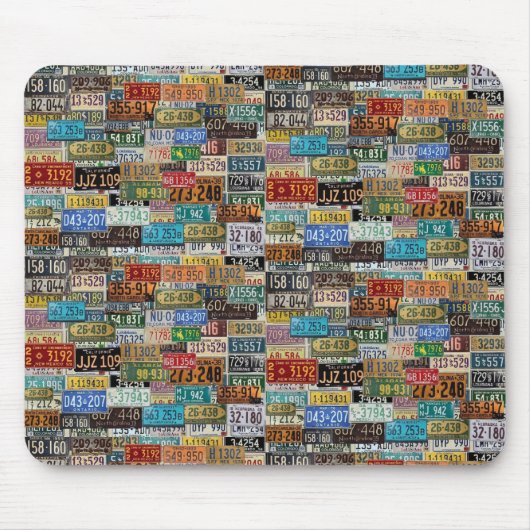 Tapis De Souris Plaques de licence vintages (Devant)