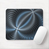 Tapis De Souris Plastique bleu gris 3D Fractal Art moderne Abstrai (Avec souris)