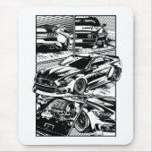 TAPIS DE SOURIS PLAT DE MUSCLE NOIR ET BLANC (Devant)