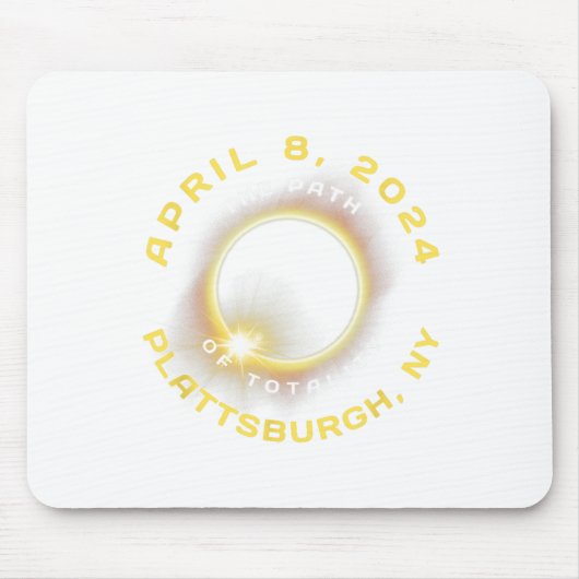 Tapis De Souris Plattsburgh New York Solar Eclipse Totalité Avril (Devant)
