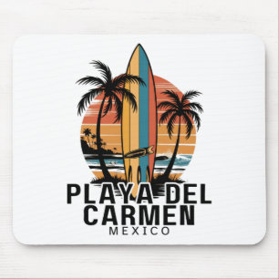 Tapis De Souris Playa Del Carmen Mexique Surfant Surfeur _1