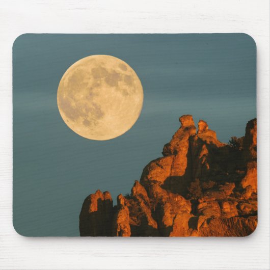 Tapis De Souris Pleine lune | Basalt Cliffs Smith Rock State Park (Devant)