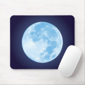 Tapis De Souris Pleine lune bleue Mousepad (Avec souris)