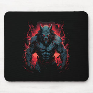 Tapis De Souris Pleine lune de loup-garou effrayant Costume d'Hall