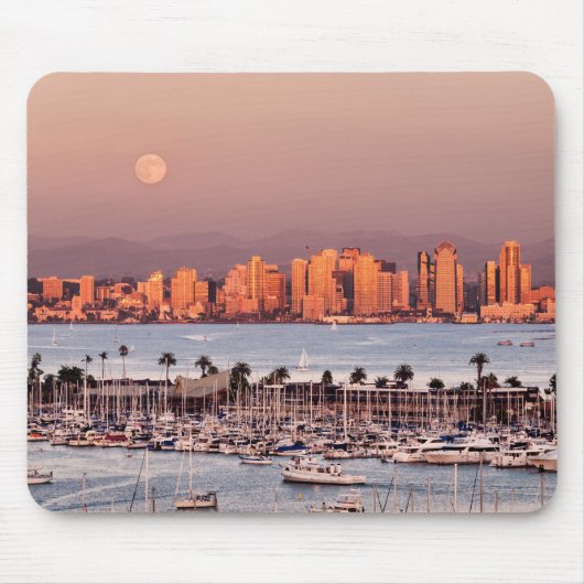 Tapis De Souris Pleine lune sur San Diego (Devant)