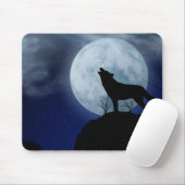 Tapis De Souris Pleine lune Wolf (Avec souris)