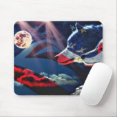 Tapis De Souris Pleine lune Wolf Wolf (Avec souris)
