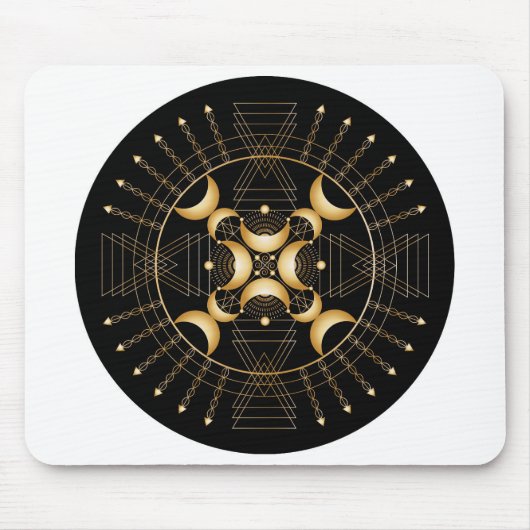 Tapis De Souris Plexus Solaire Chakra Ombre Mandala Souris (Devant)