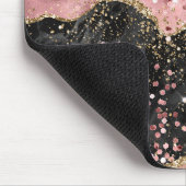 Tapis De Souris Plink Black Gold Parties scintillant marbré Agate (Coin)