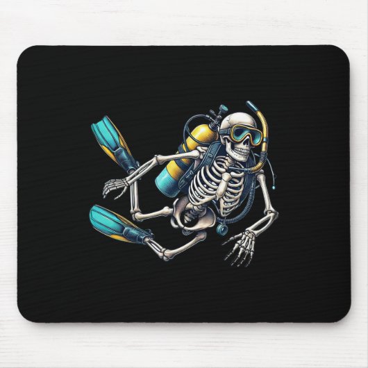 Tapis De Souris Plongée sous-marine Halloween Skeleton Scuba Diver (Devant)