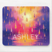 Tapis De Souris Pluie Droplets Watecolor Coloré (Devant)