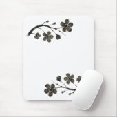 Tapis De Souris Plum Blossom Line Art - Botanique Souris Pad (Avec souris)