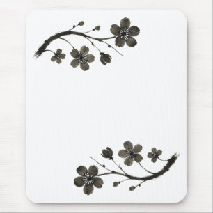 Tapis De Souris Plum Blossom Line Art - Botanique Souris Pad