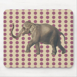 Tapis De Souris Plum Spice Moods Dots with Elephant