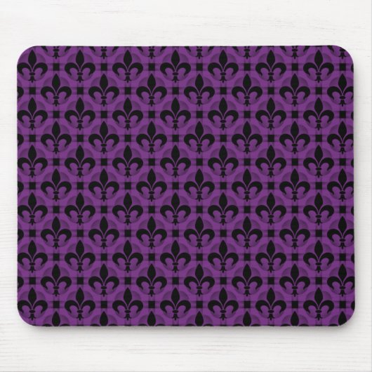 Tapis De Souris Plum violet Fleur de lis Mousepad (Devant)