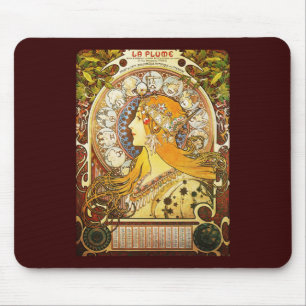 Tapis De Souris Plume de La d'Alphonse Mucha