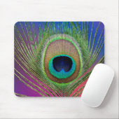 Tapis De Souris Plume de queue d'un paon (Avec souris)