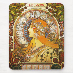 Tapis De Souris Plume Zodiaque, Mucha de La