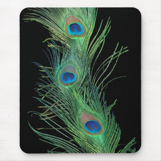 Tapis De Souris Plumes vertes avec du noir (Devant)