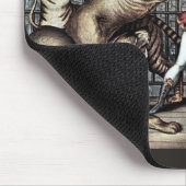 Tapis De Souris Plus docile de lion dans la cage avec l'affiche de (Coin)