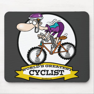 TAPIS DE SOURIS PLUS GRAND CYCLISTE MONDIAL HOMME CARTOON