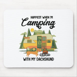 Tapis De Souris Plus Heureux Quand Je Fais du Camping Avec Mon Tec