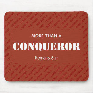 Tapis De Souris PLUS QU'UN CONQUÉRANT MOtivationnel Christian RED