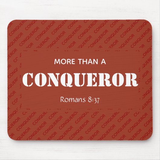 Tapis De Souris PLUS QU'UN CONQUÉRANT MOtivationnel Christian RED (Devant)
