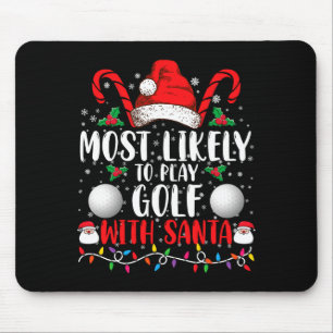 Tapis De Souris Plus susceptible de jouer au golf avec Santa Famil
