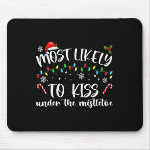 Tapis De Souris Plus susceptible d'embrasser sous le gui Famille C