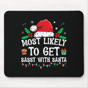 Tapis De Souris Plus susceptible d'être joyeux avec le Père Noël,