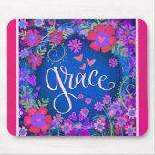 Tapis De Souris Plutôt Bleu Inspirant Floral Grace Inspirivity (Devant)