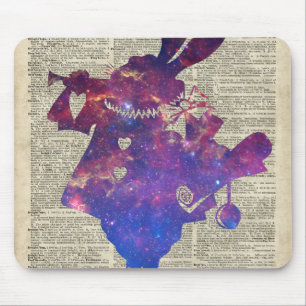 Tapis De Souris Pochoir pourpre de lapin de héraut au-dessus de