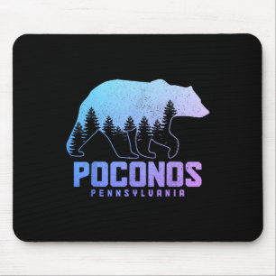 Tapis De Souris Poconos Pennsylvanie Ours Randonnée Vintage Pocono