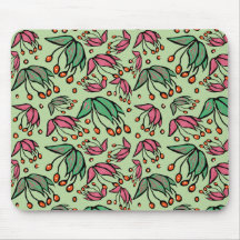 Pods de semences fantaisie rose & vert Mousepad