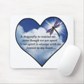 Tapis De Souris Poème de coeur de libellule (Avec souris)