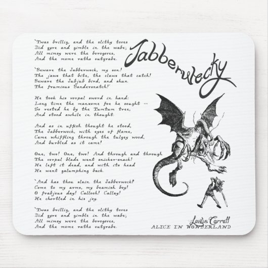 Tapis De Souris Poème de Jabberwocky (Devant)