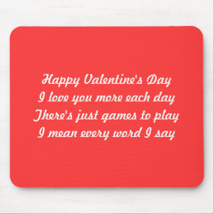 Tapis De Souris Poème de la Saint Valentin