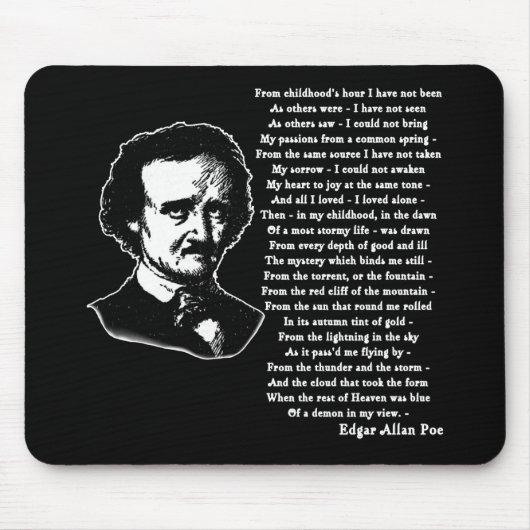 Tapis De Souris Poème d'Edgar Allan Poe SEUL (Devant)