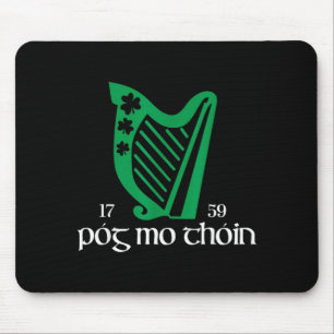 Tapis De Souris Póg Mo Thóin Irlande Drôle Chanceux Vert Irlandais
