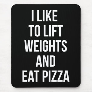 Tapis De Souris Poids Lift et Pizza Manger - Carbes - Amusante nou