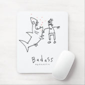 Tapis De Souris Poinçon de requin de Badass (Avec souris)