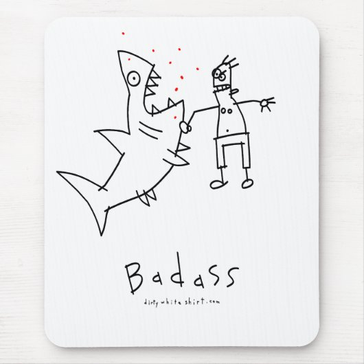 Tapis De Souris Poinçon de requin de Badass (Devant)
