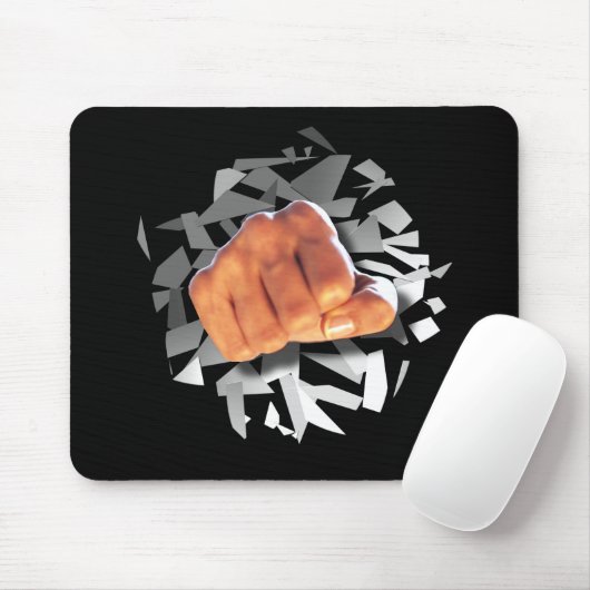 Tapis De Souris Poing À Travers ! (Avec souris)