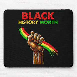 Tapis De Souris Poing Black Power Mois de l'histoire des Noirs Afr