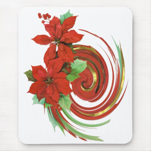 Tapis De Souris Poinsettia Swirl (Devant)